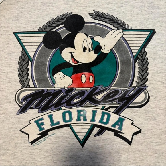 Vintage 90s Mickey Mouse Florida Tank Top Size XL Gray FLAW Boxy Fit - Picture 4 of 5